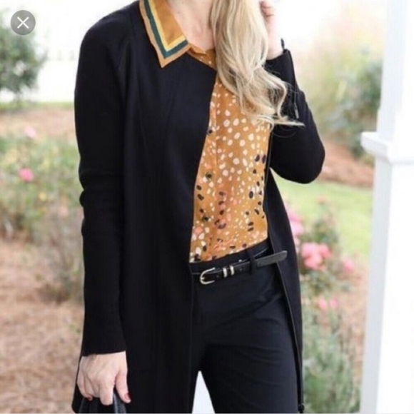 Cabi Tailor Ponte Knit Coat Jacke5 Medium Long Line Black Minimalist Staple - Picture 3 of 11